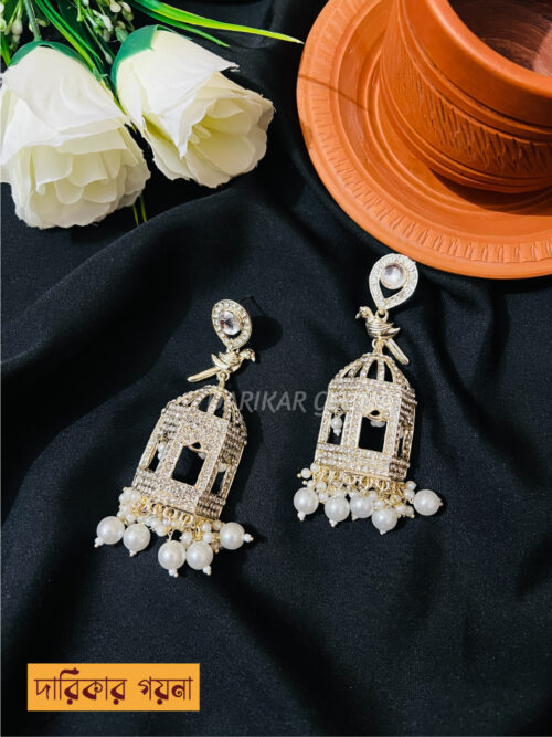 Stoned Beads Multani Bird Earring