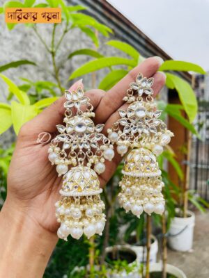 Floral Kundan Style Multani Earring With Beautiful Stones and Beads