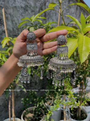 Traditional Silver Plated Jhumka Earrings