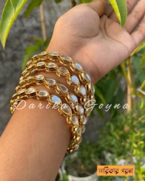 Exquisite Kundan Bangles - Four Pieces in 3 Sizes