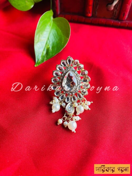 Royal Teardrop Kundan Adjustable Ring