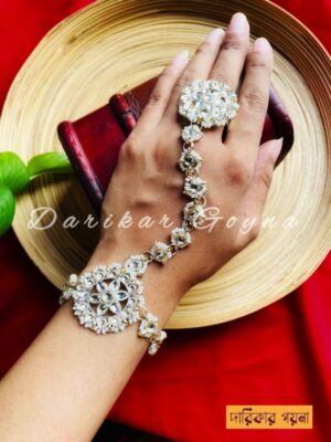 Elegant Kundan Hand Harness Set - Hath Phool