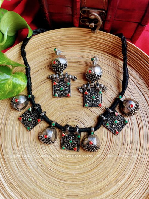Traditional German Silver Different Shapes Choker Set - Image 2