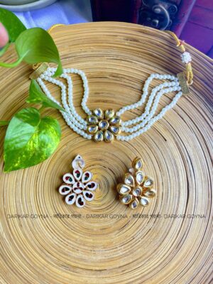 Multani Floral Kundan Choker Set With Back Meenakari Work